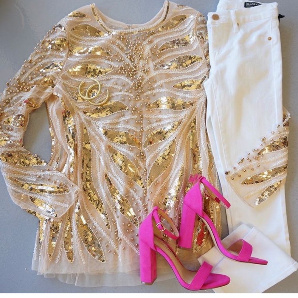 Gold sequin top